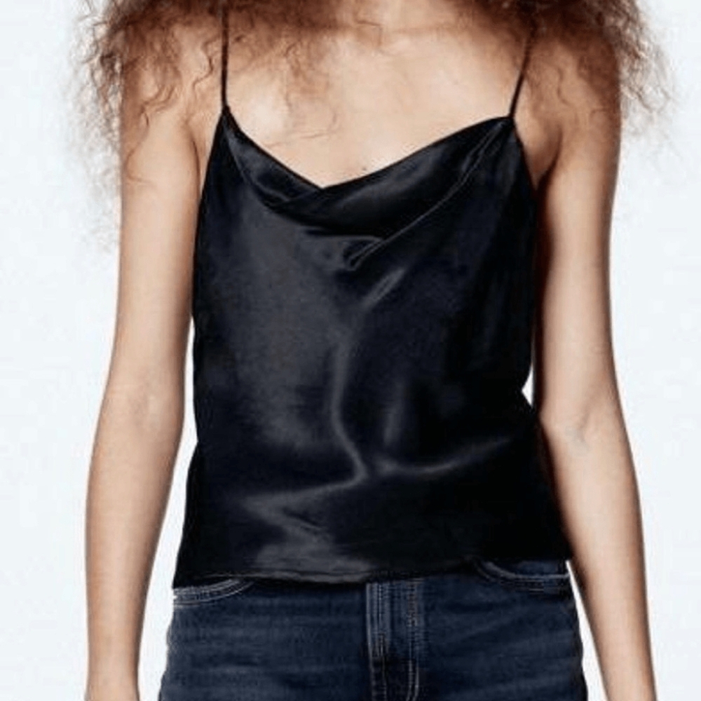 Black Silky Zara Cami Top